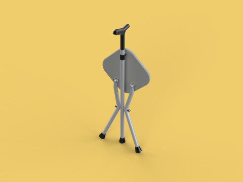 STICK CANE CHAIR WALKING SEAT STOOL POLE CRUTCH FOLDING PORTABLE Modelo 3D