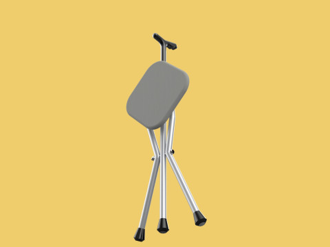 STICK CANE CHAIR WALKING SEAT STOOL POLE CRUTCH FOLDING PORTABLE Modelo 3D