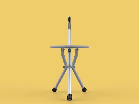 STICK CANE CHAIR WALKING SEAT STOOL POLE CRUTCH FOLDING PORTABLE 3D Model