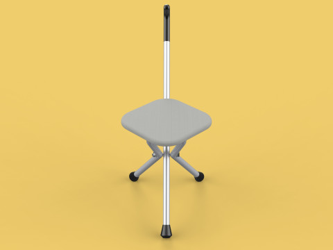 STICK CANE CHAIR WALKING SEAT STOOL POLE CRUTCH FOLDING PORTABLE Modelo 3D