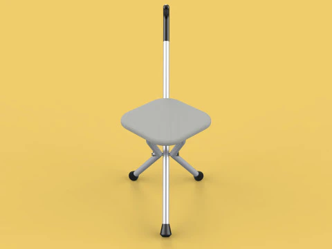 STICK CANE CHAIR WALKING SEAT STOOL POLE CRUTCH FOLDING PORTABLE 3D Model