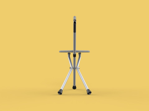 STICK CANE CHAIR WALKING SEAT STOOL POLE CRUTCH FOLDING PORTABLE Modelo 3D