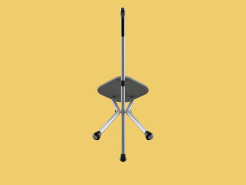 STICK CANE CHAIR WALKING SEAT STOOL POLE CRUTCH FOLDING PORTABLE Modelo 3D