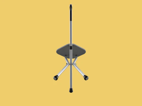 STICK CANE CHAIR WALKING SEAT STOOL POLE CRUTCH FOLDING PORTABLE 3D Model