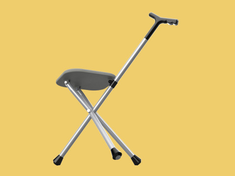 STICK CANE CHAIR WALKING SEAT STOOL POLE CRUTCH FOLDING PORTABLE Modelo 3D