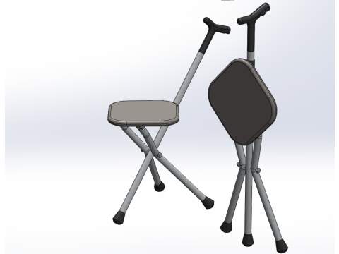 STICK CANE CHAIR WALKING SEAT STOOL POLE CRUTCH FOLDING PORTABLE Modelo 3D