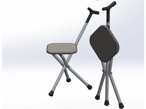 STICK CANE CHAIR WALKING SEAT STOOL POLE CRUTCH FOLDING PORTABLE 3D Model