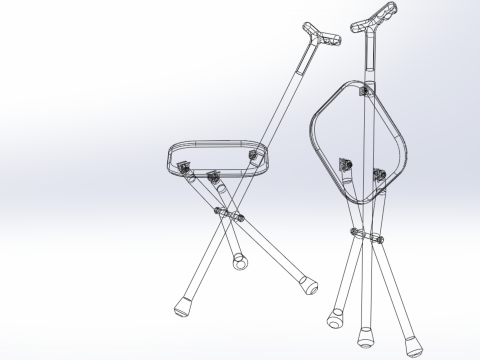 STICK CANE CHAIR WALKING SEAT STOOL POLE CRUTCH FOLDING PORTABLE Modelo 3D