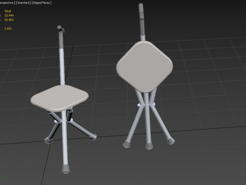 STICK CANE CHAIR WALKING SEAT STOOL POLE CRUTCH FOLDING PORTABLE Modelo 3D
