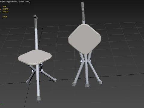 STICK CANE CHAIR WALKING SEAT STOOL POLE CRUTCH FOLDING PORTABLE 3D Model