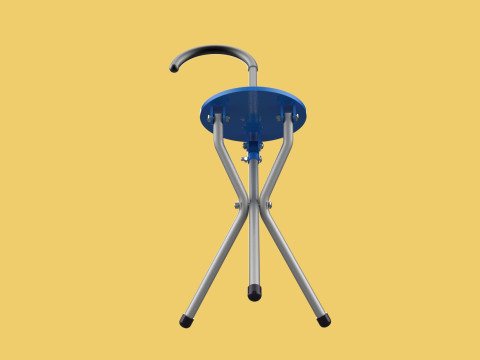 TRIPOD STICK CANE CHAIR WALKING SEAT STOOL POLE FOLDING PORTABLE 3D मॉडल