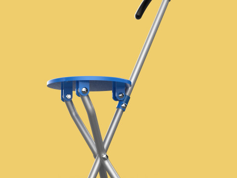 TRIPOD STICK CANE CHAIR WALKING SEAT STOOL POLE FOLDING PORTABLE 3D मॉडल