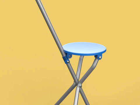 TRIPOD STICK CANE CHAIR WALKING SEAT STOOL POLE FOLDING PORTABLE 3D Model
