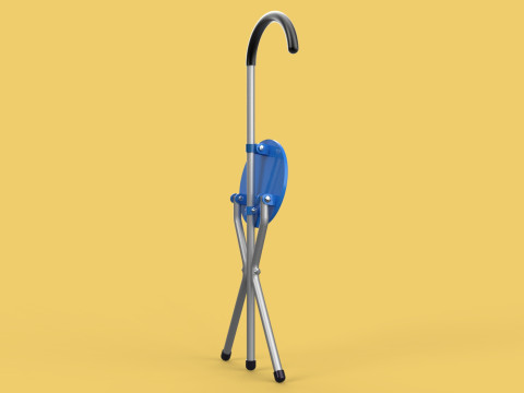 TRIPOD STICK CANE CHAIR WALKING SEAT STOOL POLE FOLDING PORTABLE 3D मॉडल