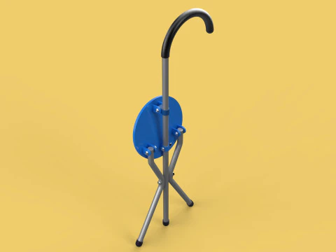 TRIPOD STICK CANE CHAIR WALKING SEAT STOOL POLE FOLDING PORTABLE 3D Model