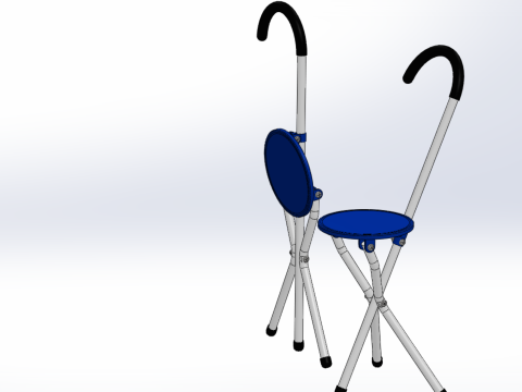 TRIPOD STICK CANE CHAIR WALKING SEAT STOOL POLE FOLDING PORTABLE 3D मॉडल