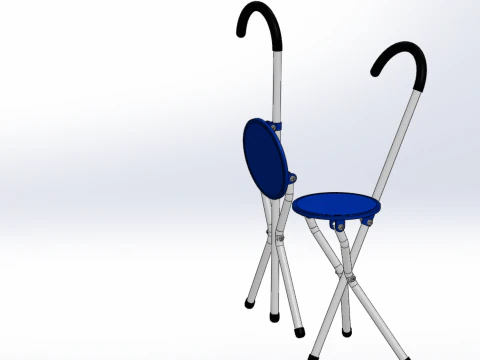 TRIPOD STICK CANE CHAIR WALKING SEAT STOOL POLE FOLDING PORTABLE 3D Model