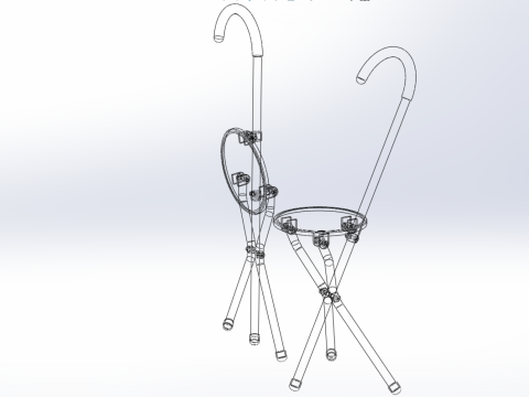 TRIPOD STICK CANE CHAIR WALKING SEAT STOOL POLE FOLDING PORTABLE 3D मॉडल