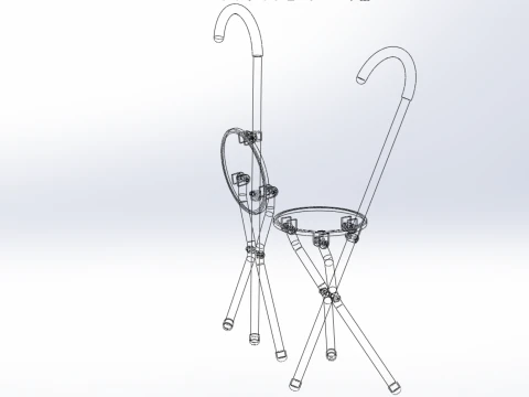 TRIPOD STICK CANE CHAIR WALKING SEAT STOOL POLE FOLDING PORTABLE 3D Model