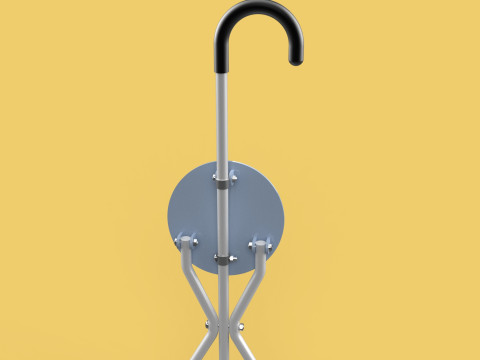 WALKING STICK CANE CHAIR SEAT STOOL POLE CRUTCH FOLDING PORTABLE Modèle 3D