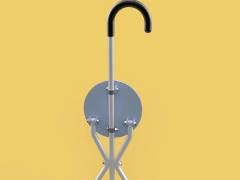 WALKING STICK CANE CHAIR SEAT STOOL POLE CRUTCH FOLDING PORTABLE 3D Model