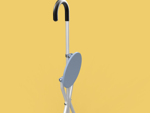 WALKING STICK CANE CHAIR SEAT STOOL POLE CRUTCH FOLDING PORTABLE Modèle 3D
