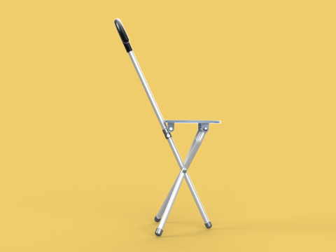 WALKING STICK CANE CHAIR SEAT STOOL POLE CRUTCH FOLDING PORTABLE Modèle 3D
