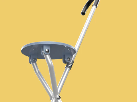 WALKING STICK CANE CHAIR SEAT STOOL POLE CRUTCH FOLDING PORTABLE 3D Model