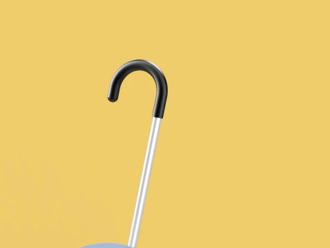 WALKING STICK CANE CHAIR SEAT STOOL POLE CRUTCH FOLDING PORTABLE 3D Model
