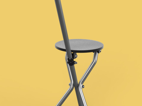 WALKER STICK CANE CHAIR SEAT STOOL TREKKING POLE FOLDING COMPACT 3D Model