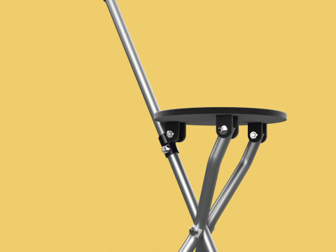 WALKER STICK CANE CHAIR SEAT STOOL TREKKING POLE FOLDING COMPACT 3D Model