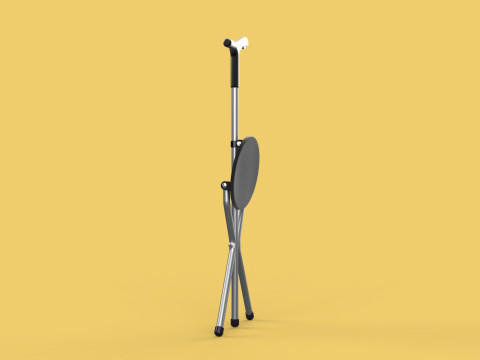 WALKER STICK CANE CHAIR SEAT STOOL TREKKING POLE FOLDING COMPACT 3D Model