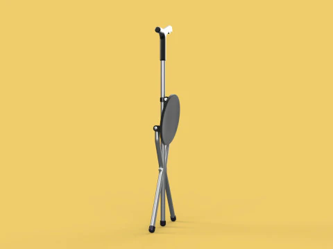 WALKER STICK CANE CHAIR SEAT STOOL TREKKING POLE FOLDING COMPACT 3D Model