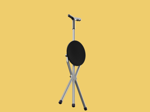 WALKER STICK CANE CHAIR SEAT STOOL TREKKING POLE FOLDING COMPACT 3D Model