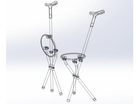 WALKER STICK CANE CHAIR SEAT STOOL TREKKING POLE FOLDING COMPACT 3D Model