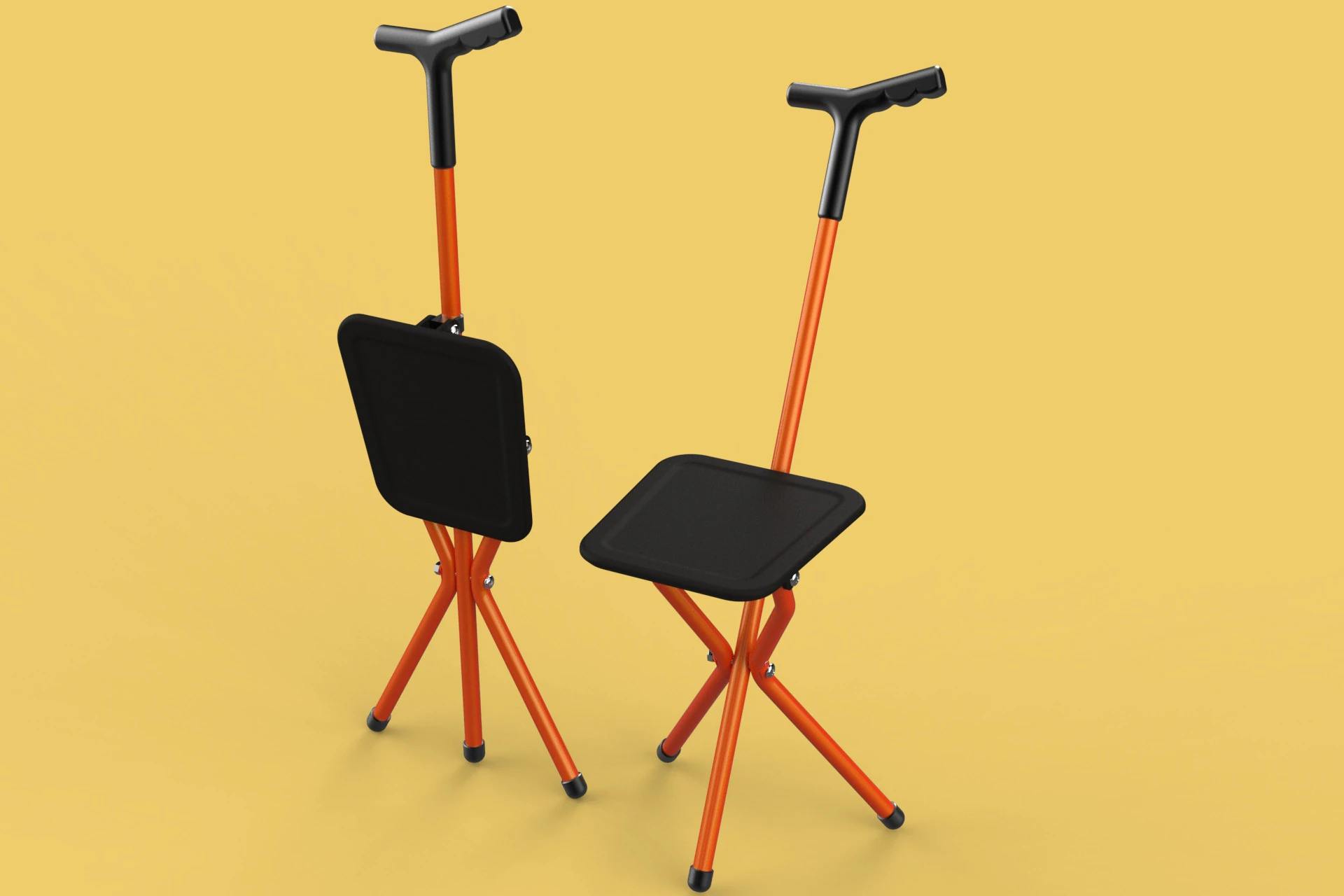 POLE STICK CANE CHAIR WALKING SEAT STOOL CRUTCH FOLDING PORTABLE 3D Model .c4d .max .obj .3ds .fbx .stl .blend 