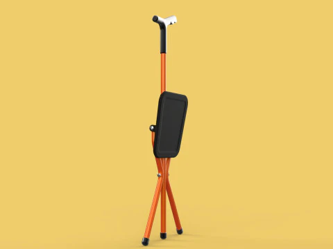 POLE STICK CANE CHAIR WALKING SEAT STOOL CRUTCH FOLDING PORTABLE 3D Model