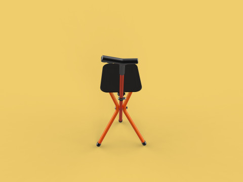 POLE STICK CANE CHAIR WALKING SEAT STOOL CRUTCH FOLDING PORTABLE 3D मॉडल