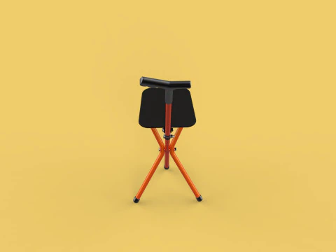 POLE STICK CANE CHAIR WALKING SEAT STOOL CRUTCH FOLDING PORTABLE 3D Model