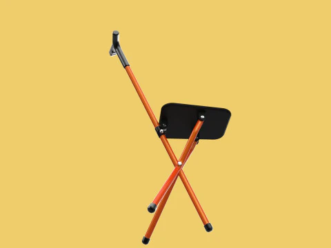 POLE STICK CANE CHAIR WALKING SEAT STOOL CRUTCH FOLDING PORTABLE 3D Model