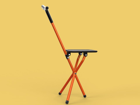 POLE STICK CANE CHAIR WALKING SEAT STOOL CRUTCH FOLDING PORTABLE 3D मॉडल