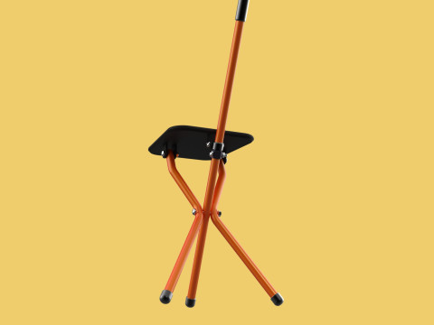 POLE STICK CANE CHAIR WALKING SEAT STOOL CRUTCH FOLDING PORTABLE 3D मॉडल