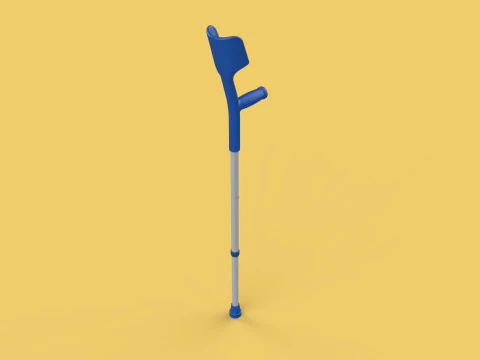 CAMINHADA ANTEBRA&Ccedil;O MULETA COTOVELO BRA&Ccedil;O LOFSTRAND MULETAS BAST&Atilde;O DE CANA Modelo 3D