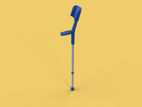 WALKING FOREARM CRUTCH ELBOW ARM LOFSTRAND CRUTCHES STICK CANE 3D Model