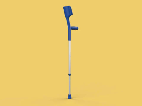 CAMINHADA ANTEBRA&Ccedil;O MULETA COTOVELO BRA&Ccedil;O LOFSTRAND MULETAS BAST&Atilde;O DE CANA Modelo 3D