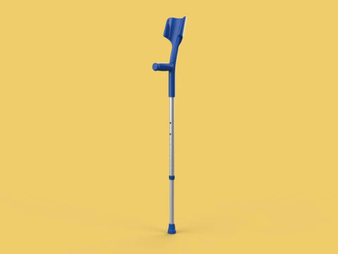 CAMINHADA ANTEBRA&Ccedil;O MULETA COTOVELO BRA&Ccedil;O LOFSTRAND MULETAS BAST&Atilde;O DE CANA Modelo 3D