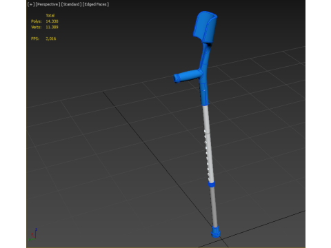 WALKING FOREARM CRUTCH ELBOW ARM LOFSTRAND CRUTCHES STICK CANE 3D Model