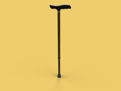 ADJUSTABLE WALKING AIDS ELDERLY SENIOR STICK CANE TREKKING POLE 3D Model