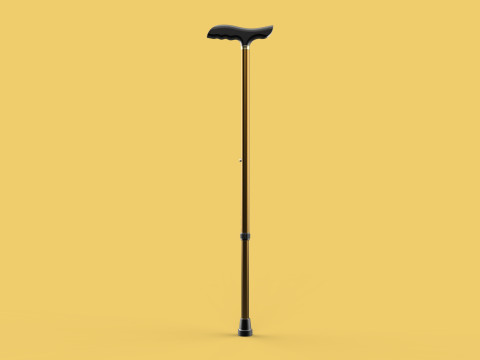 ADJUSTABLE WALKING AIDS ELDERLY SENIOR STICK CANE TREKKING POLE 3D Model
