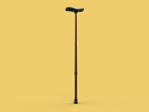 ADJUSTABLE WALKING AIDS ELDERLY SENIOR STICK CANE TREKKING POLE 3D Model